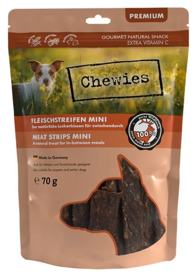 ⁨Chewies Mini Meat Strips Venison 70g⁩ at Wasserman.eu