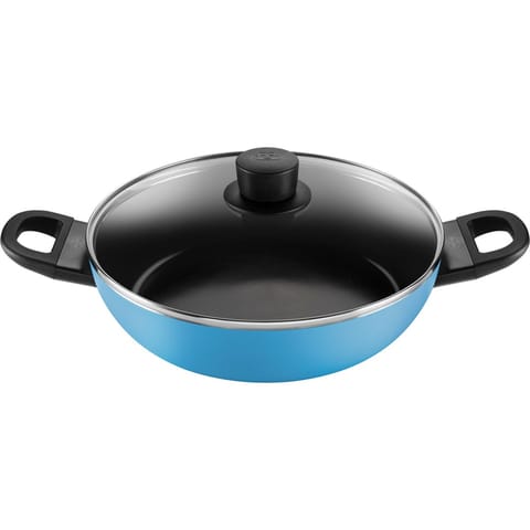 ⁨deep frying pan 2H with lid 28 cm blue⁩ at Wasserman.eu