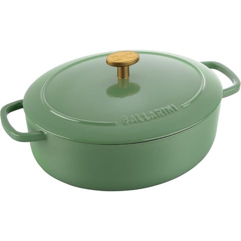 ⁨Ballarini Bellamonte Oval Cast Iron Pot - Green, 2.2 ltr⁩ at Wasserman.eu