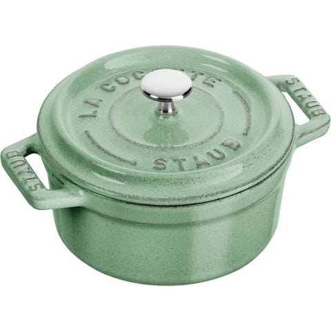 Staub Mini Round Cast Iron Pot - 250 ml, Mint at Wasserman.eu