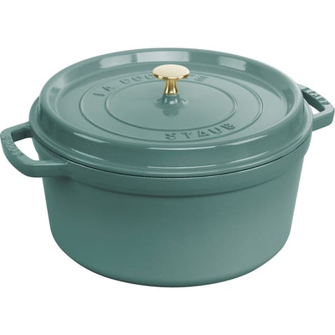 ⁨Staub Round Cast Iron Pot - 6.7 ltr, Eucalyptus⁩ at Wasserman.eu