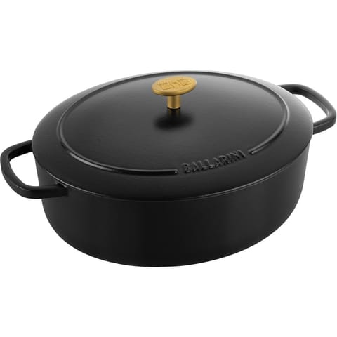 ⁨Ballarini Bellamonte Oval Cast Iron Casserole - 4.5 ltr, Black⁩ at Wasserman.eu