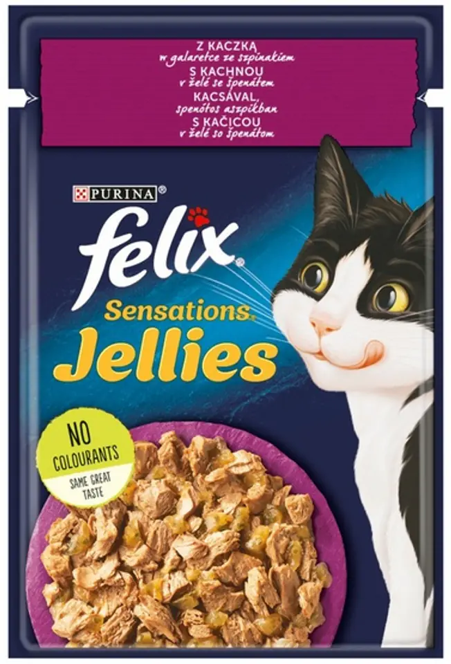 ⁨Felix Sensations Kaczka w galaretce ze szpinakiem saszetka 85g⁩ w sklepie Wasserman.eu