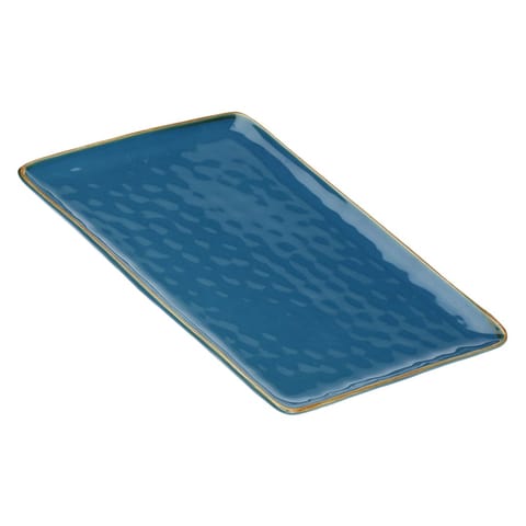 ⁨Concerto Blu Avio Rectangular Tray - Navy Blue, 36 x 26.5 cm⁩ at Wasserman.eu