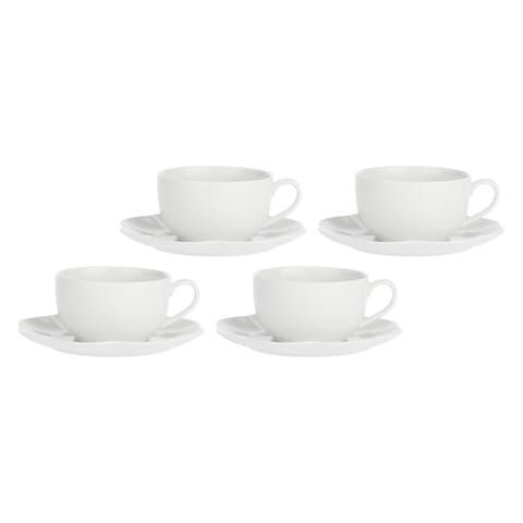 ⁨Set of 4 cups with saucer Villadeifiori - White, 450 ml⁩ at Wasserman.eu