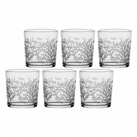 ⁨Set of 6 Thick Bottom Babila Coral Reef Glasses - Transparent, 350 ml⁩ at Wasserman.eu