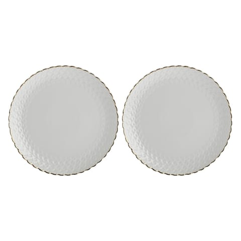 ⁨Set of 2 Momenti Oro Cake Plates - White, 18 cm⁩ at Wasserman.eu