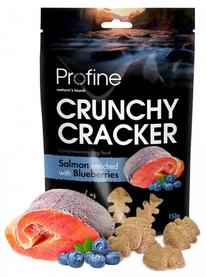 ⁨Profine Crunchy Cracker Łosoś z jagodami 150g⁩ w sklepie Wasserman.eu