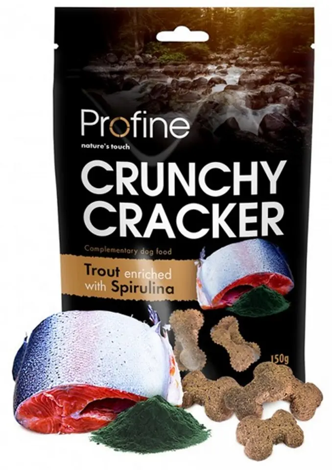 ⁨Profine Crunchy Cracker Trout with spirulina 150g⁩ at Wasserman.eu