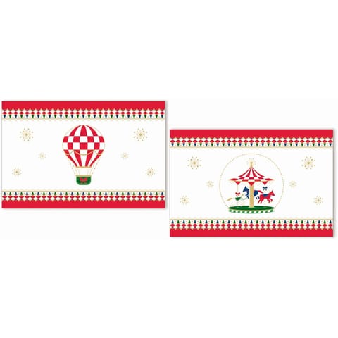 ⁨Set of 2 Xmas Carousel Placemats - 45.5 x 30 cm⁩ at Wasserman.eu