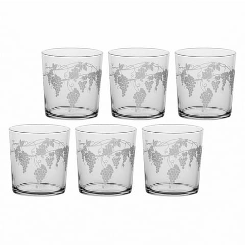 ⁨Zestaw 6 szklanek z grubym dnem Babila winogrono - Przezroczysty, 350 ml⁩ w sklepie Wasserman.eu
