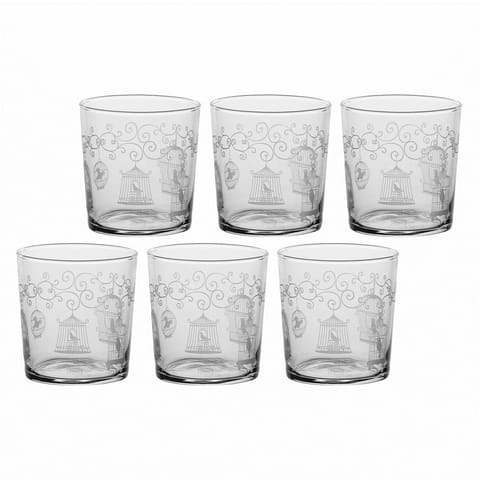 ⁨Set of 6 glasses with thick bottom Babila aviary - Transparent, 350 ml⁩ at Wasserman.eu