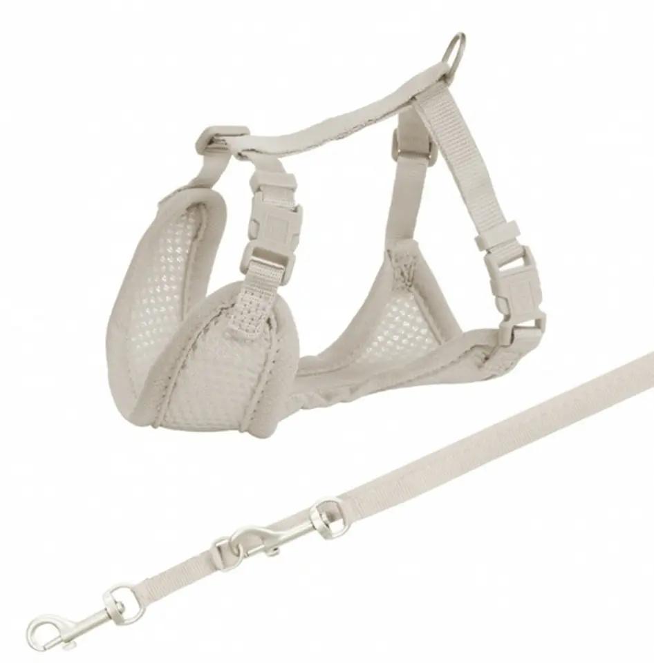 ⁨Trixie Szelki ze smyczą Junior 26-34cm jasnoszare [15560]⁩ w sklepie Wasserman.eu