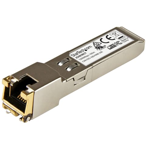 ⁨StarTech.com HP JD089B Compatible SFP Transceiver Module - 10/100/1000BASE-TX~HPE JD089B Compatible SFP Module - 1000BASE-T - SFP to RJ45 Cat6/Cat5e - 1GE Gigabit Ethernet SFP - RJ-45 100m - HPE 5820AF, 12500, 5500⁩ at Wasserman.eu