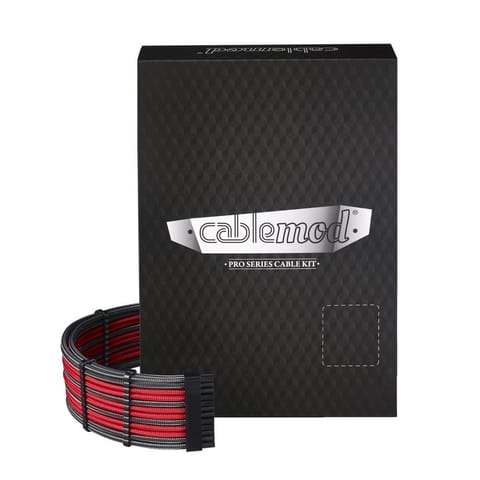 ⁨CableMod PRO ModMesh RT ASUS/Seasonic/Phanteks Zestawy - karbon/czerwony⁩ w sklepie Wasserman.eu
