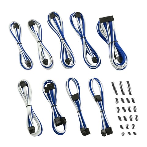 ⁨CableMod Classic ModMesh RT Cable Kit ASUS/Seasonic/Phanteks - white/blue⁩ at Wasserman.eu