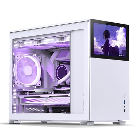 ⁨Jonsbo D31 Screen Micro-ATX Case, Tempered Glass - white⁩ at Wasserman.eu