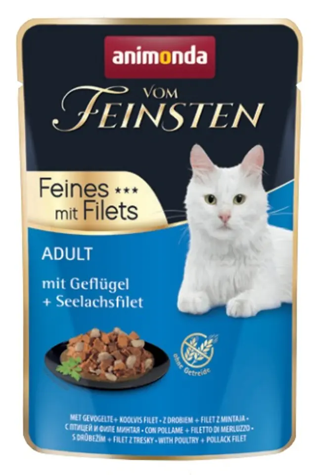 ⁨ANIMONDA vom Feinsten Poultry, pollock fillet - wet cat food - 85 g⁩ at Wasserman.eu