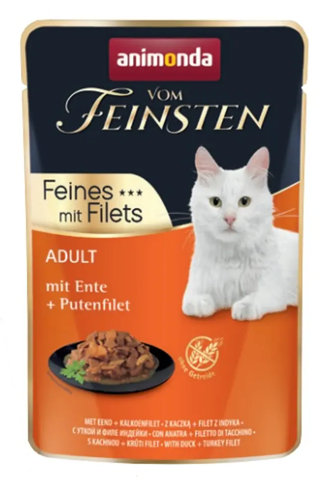 ⁨ANIMONDA vom Feinsten Duck, turkey fillet - wet cat food - 85 g⁩ at Wasserman.eu