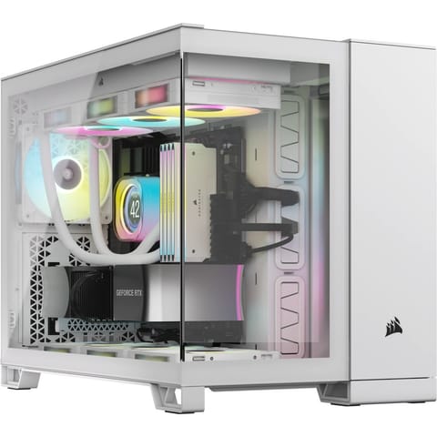 ⁨Obudowa Corsair 2500X Micro-ATX, szkło hartowane - biała⁩ w sklepie Wasserman.eu