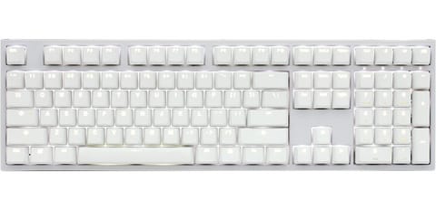 ⁨Ducky One 2 White Edition PBT Gaming Keyboard, MX-Blue, White LED - White⁩ at Wasserman.eu