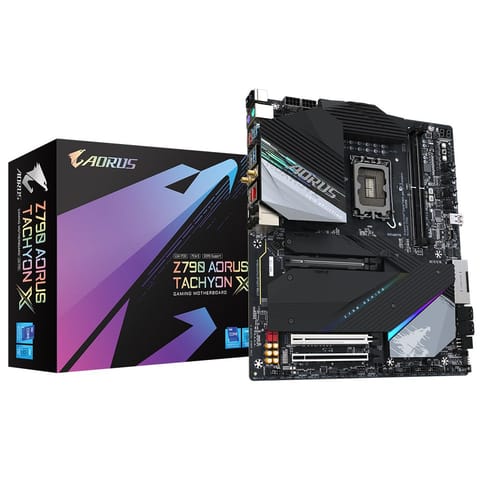 ⁨GIGABYTE Z790 AORUS TACHYON X - Supports Intel 13th Gen Core CPUs, Digital direct 15+1+2 phases VRM, up to 8700MHz DDR5 (O.C), 4 x M.2 PCIe 4.0 x4/x2, Wi-Fi 6E AX211, 2.5GbE LAN, USB 3.2 Gen 2⁩ at Wasserman.eu