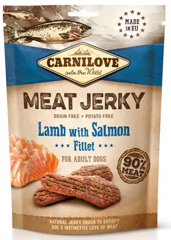⁨CARNILOVE MEAT JERKY Lamb with Salmon - dog snack - 100 g⁩ at Wasserman.eu