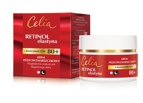 ⁨CELIA Retinol & Elastyna 80+ Krem przeciwzmarszczkowy z koenzymem Q10 na dzień i na noc 50 ml⁩ w sklepie Wasserman.eu