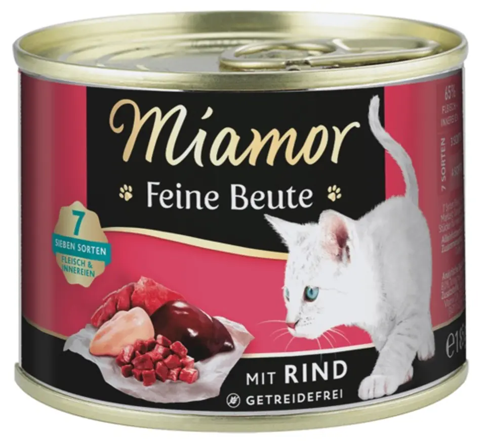 ⁨Miamor Feine Beute Rind - beef can 185g⁩ at Wasserman.eu