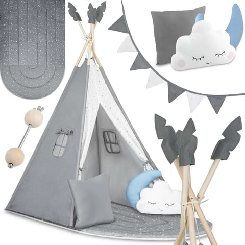 ⁨Namiot tipi dla dzieci NK-406 Nukido - szary⁩ w sklepie Wasserman.eu