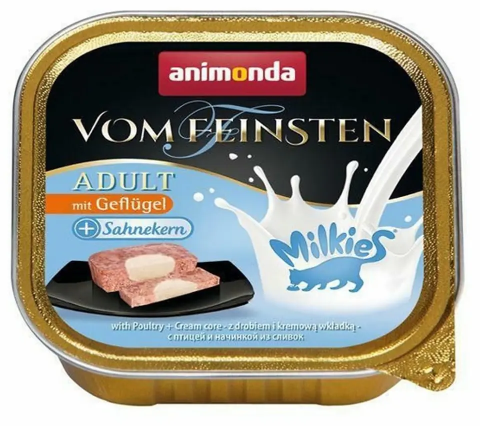 ⁨Animonda vom Feinsten Milkies Cat Drób + Sos kremowy tacka 100g⁩ w sklepie Wasserman.eu