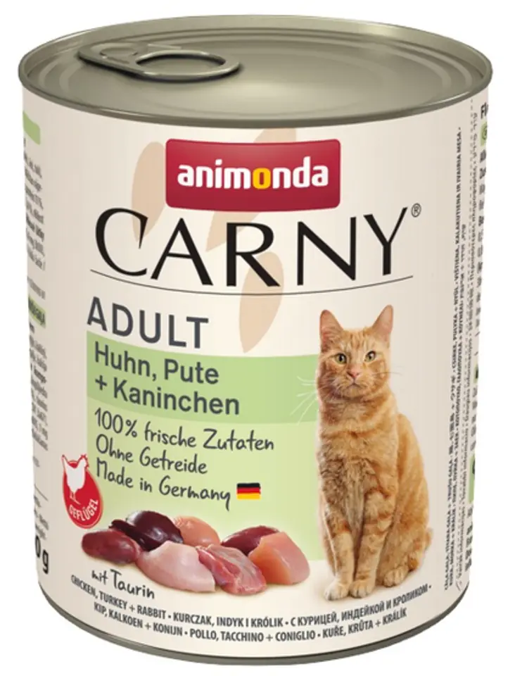 ⁨Animonda Carny Adult Chicken, Turkey + Rabbit Can 800g⁩ at Wasserman.eu