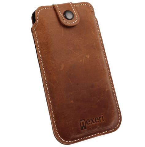 ⁨Wsuwka SAMSUNG GALAXY S24 ULTRA / A15 4G/5G / A25 5G Etui Skórzane Nexeri Leather Pocket XXL+ brązowe⁩ w sklepie Wasserman.eu