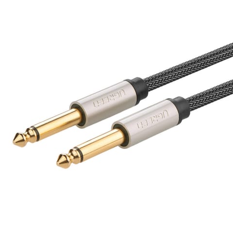 ⁨Kabel jack 6.35mm do jack 6.35mm Ugreen AV128, 5m, pozłacany (czarny)⁩ w sklepie Wasserman.eu