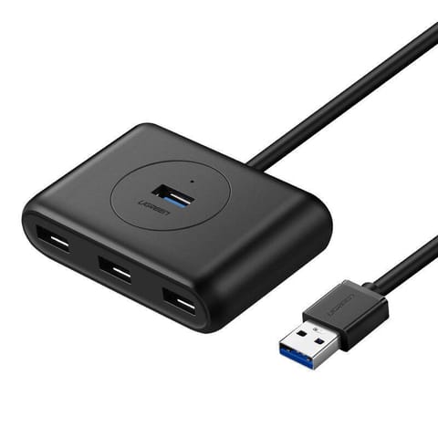 ⁨Hub Ugreen CR113 USB do 4x USB 3.0 5Gbps, 1m (czarny)⁩ w sklepie Wasserman.eu