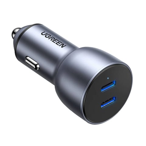 ⁨Ładowarka samochodowa Ugreen CD213, 2x USB-C, 36W (szara)⁩ w sklepie Wasserman.eu