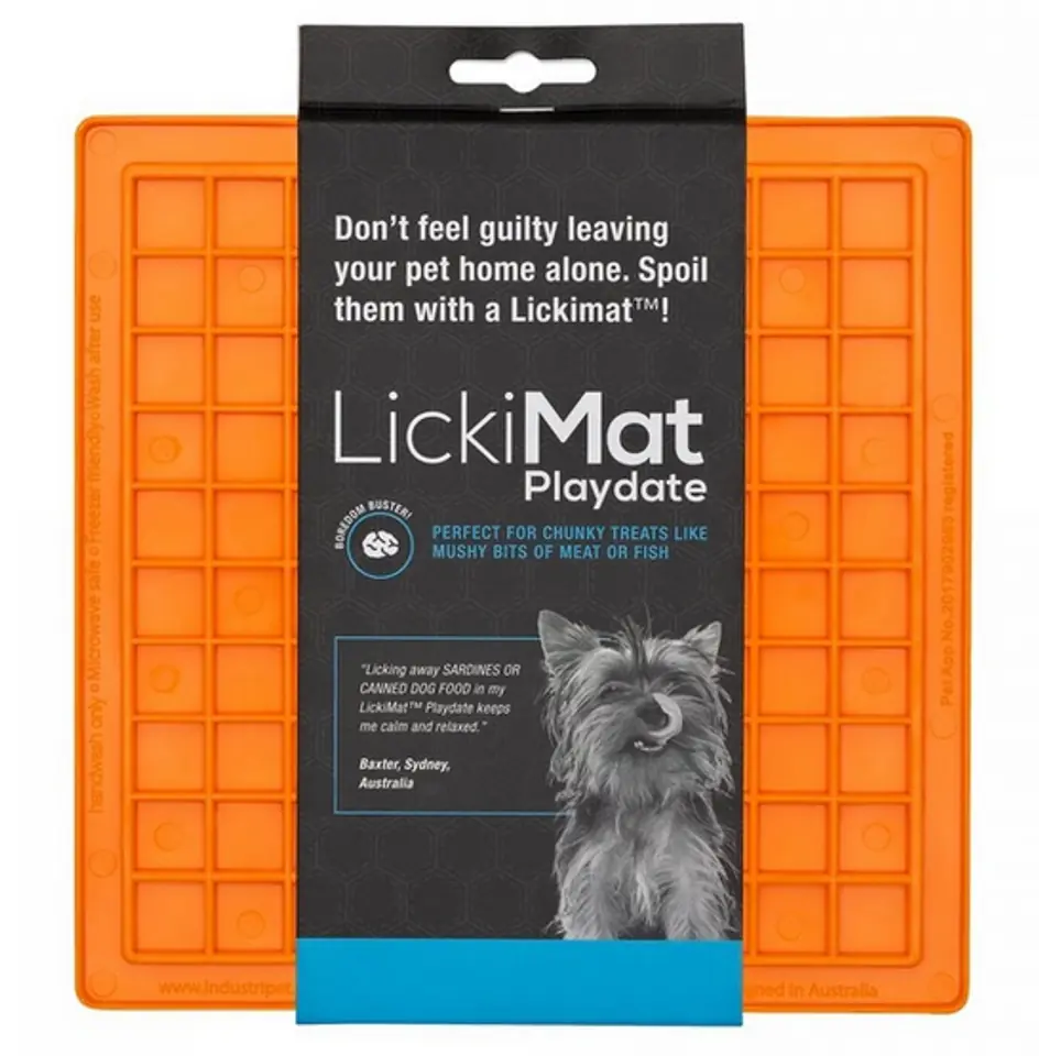 ⁨LickiMat Playdate Square soft orange⁩ at Wasserman.eu