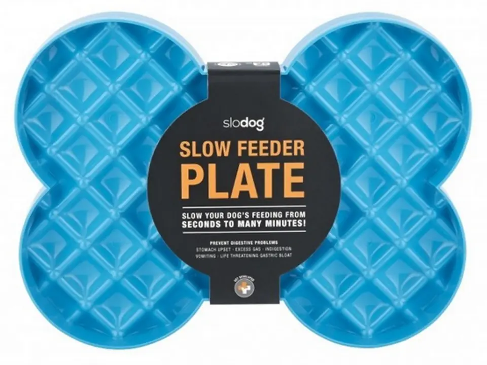 ⁨SloDog Slow Feeder Plate Miska spowalniająca duża kość turkusowa⁩ w sklepie Wasserman.eu