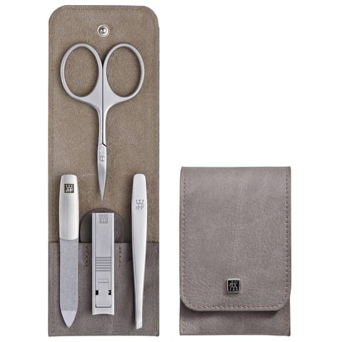 ⁨Zwilling Twinox Manicure Set – Taupe, Leather Case, 4 Pieces - Taupe⁩ at Wasserman.eu