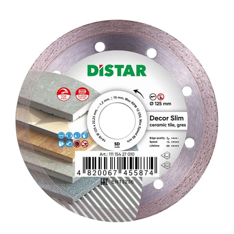 ⁨Diamentowa tarcza Distar 1A1R 125 mm Decor Slim⁩ w sklepie Wasserman.eu