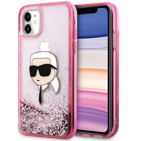 ⁨Karl Lagerfeld KLHCN61LNKHCP iPhone 11/ XR różowy/pink hardcase Glitter Karl Head⁩ w sklepie Wasserman.eu