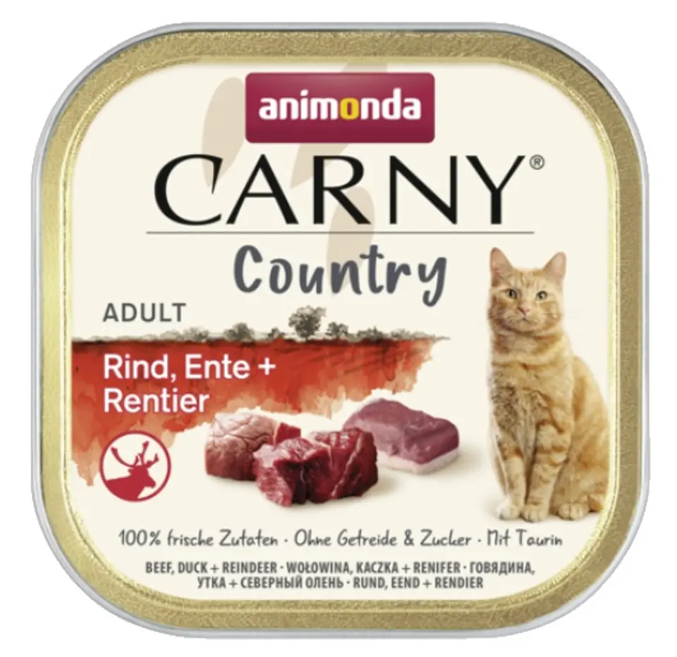 ⁨Animonda Carny Country Adult Beef, Duck and Reindeer tray 100g⁩ at Wasserman.eu