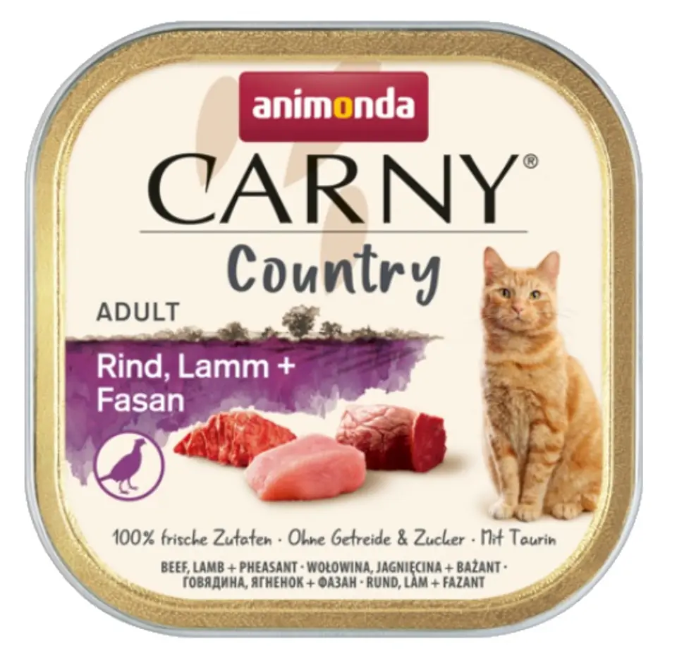 ⁨Animonda Carny Country Adult Wołowina, Jagnięcina i Bażant tacka 100g⁩ w sklepie Wasserman.eu