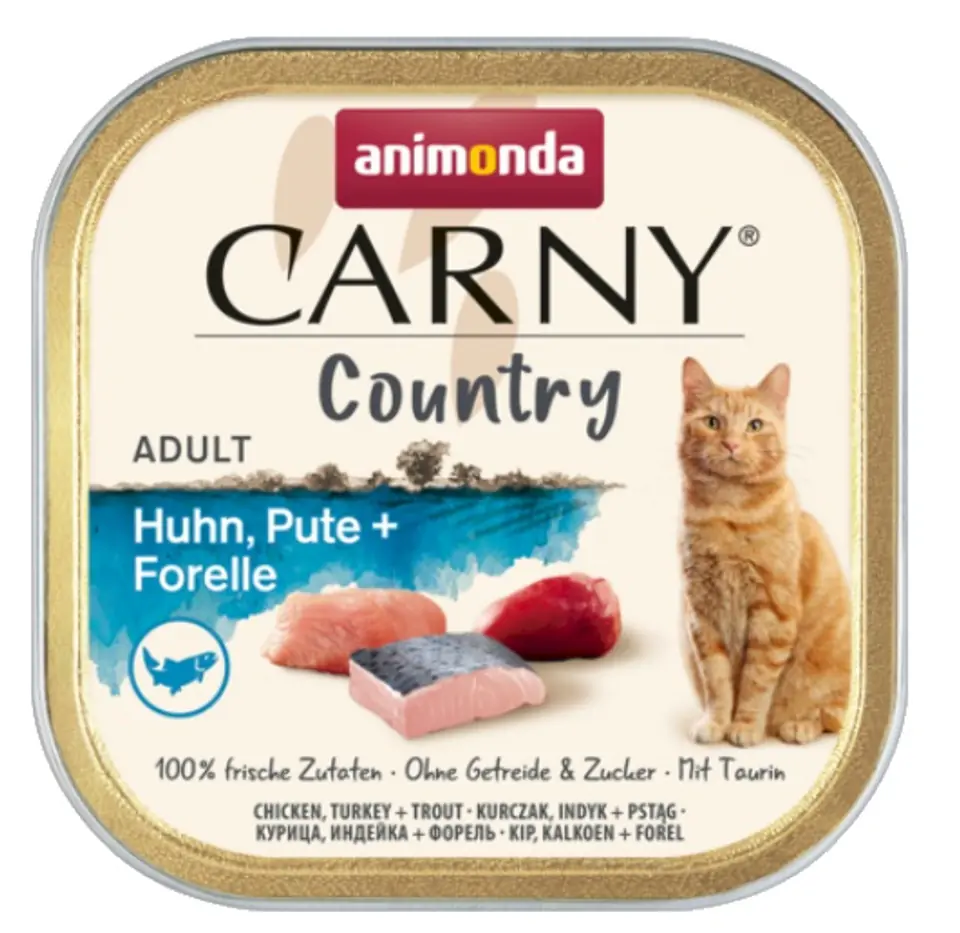 ⁨Animonda Carny Country Adult Chicken, Turkey & Trout Tray 100g⁩ at Wasserman.eu