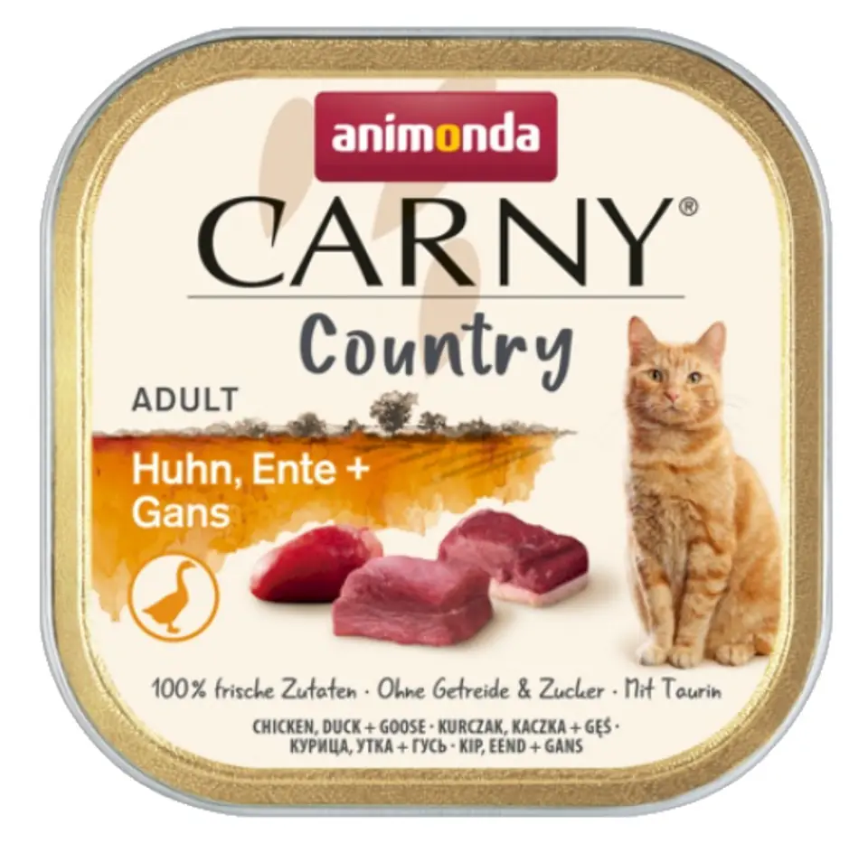 ⁨Animonda Carny Country Adult Kurczak, Kaczka i Gęś tacka 100g⁩ w sklepie Wasserman.eu