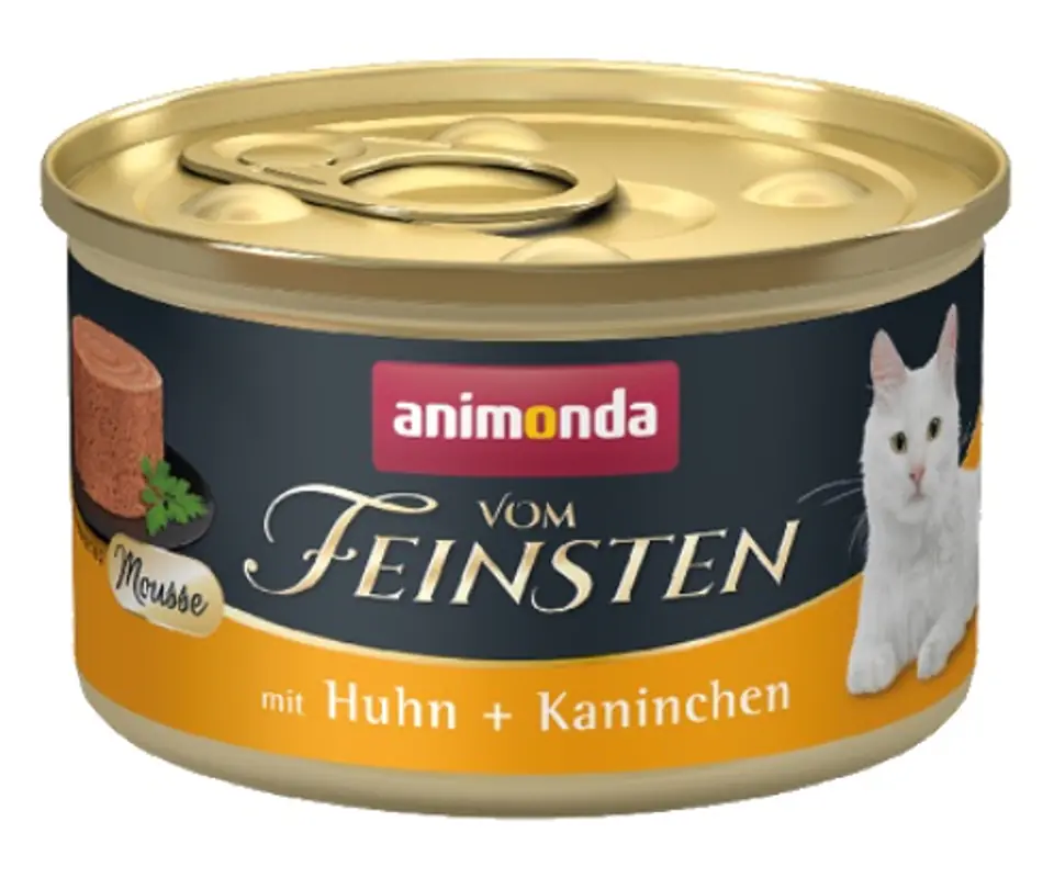 ⁨Animonda vom Feinsten Cat Adult Mus Chicken + Rabbit can 85g⁩ at Wasserman.eu