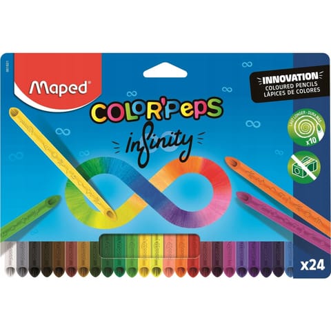 ⁨Kredki MAPED Infinity z grafitu 24 szt kartonowe etui 861601⁩ w sklepie Wasserman.eu