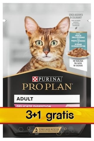 ⁨PURINA Pro Plan Delicate Fish - wet cat food - 85g 3+1⁩ at Wasserman.eu