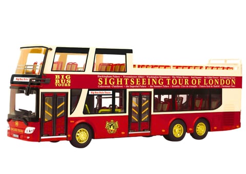 ⁨Autobus Piętrowy Wycieczkowy 1:42 Metalowy Światła Czerwony⁩ w sklepie Wasserman.eu