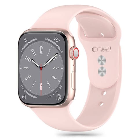 ⁨Pasek do APPLE WATCH 3 / 4 / 5 / 6 / 7 / 8 / 9 / SE (38 / 40 / 41 MM) Tech-Protect Silicone Light pink jasny róż⁩ w sklepie Wasserman.eu